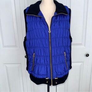 Calvin Klein women’s Performance Blue Quilted Puffer Vest Smartphone pocket 2X